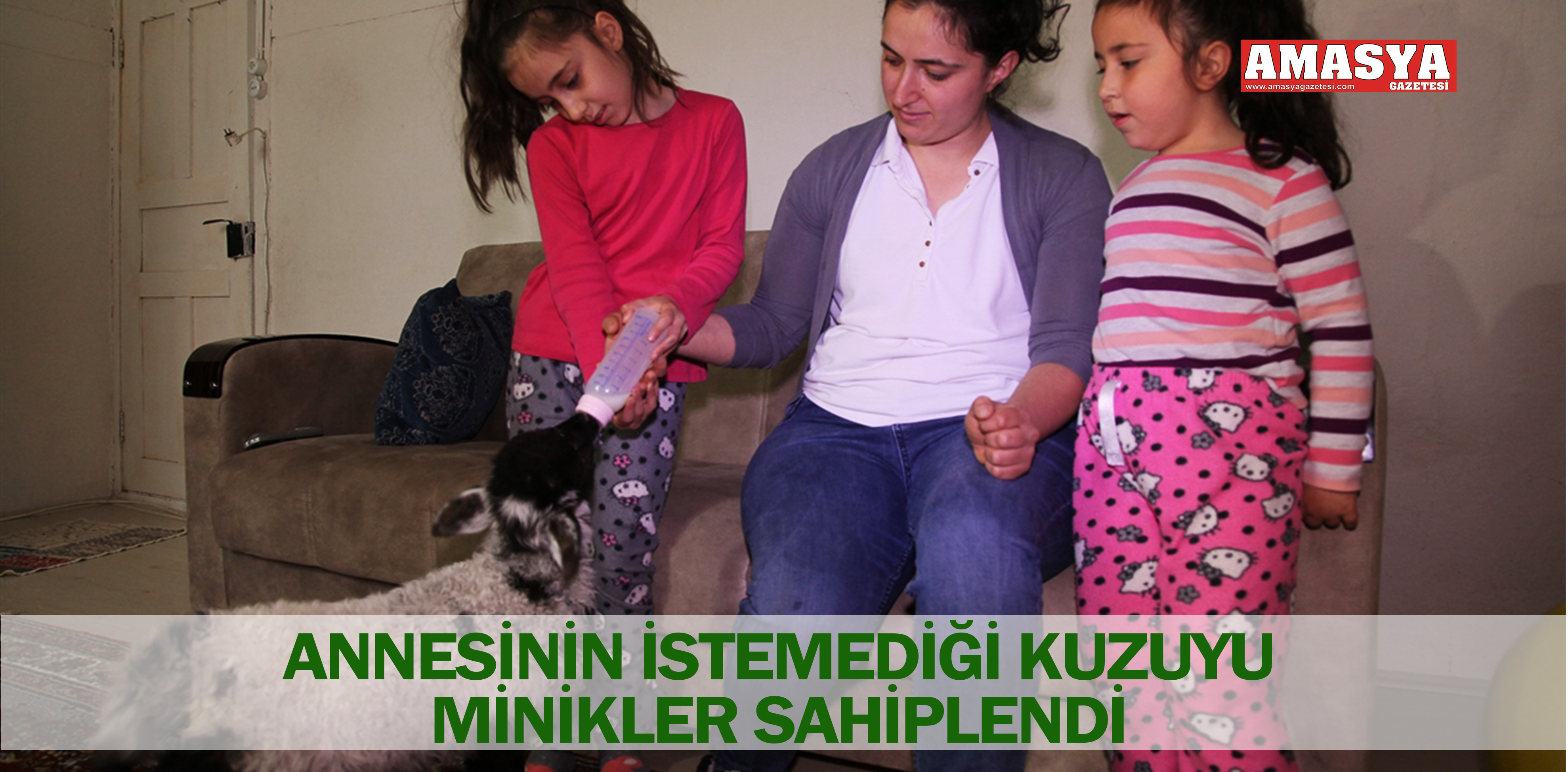 ANNESİNİN İSTEMEDİĞİ KUZUYU MİNİKLER SAHİPLENDİ