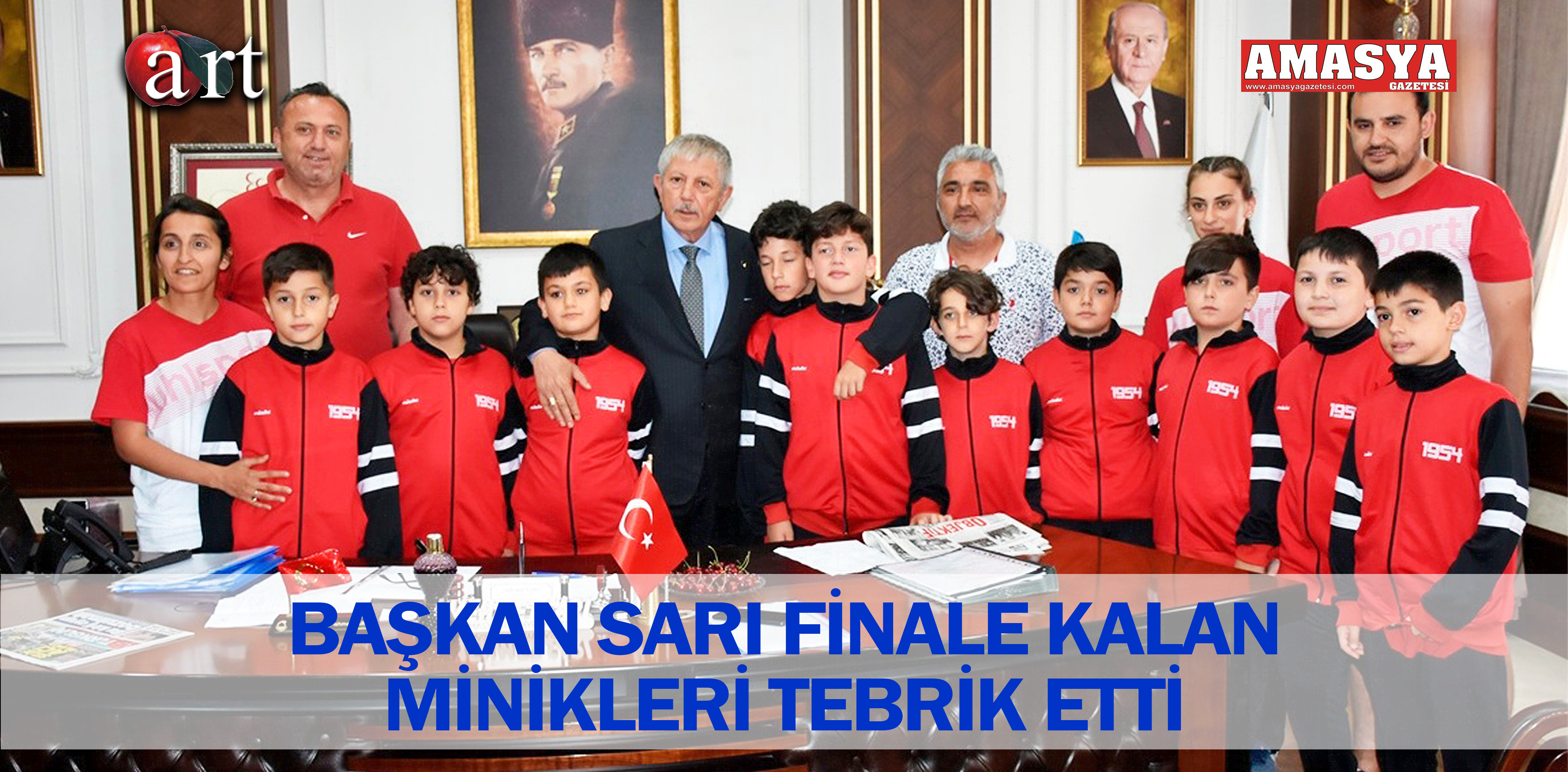 BAŞKAN SARI FİNALE KALAN MİNİKLERİ TEBRİK ETTİ