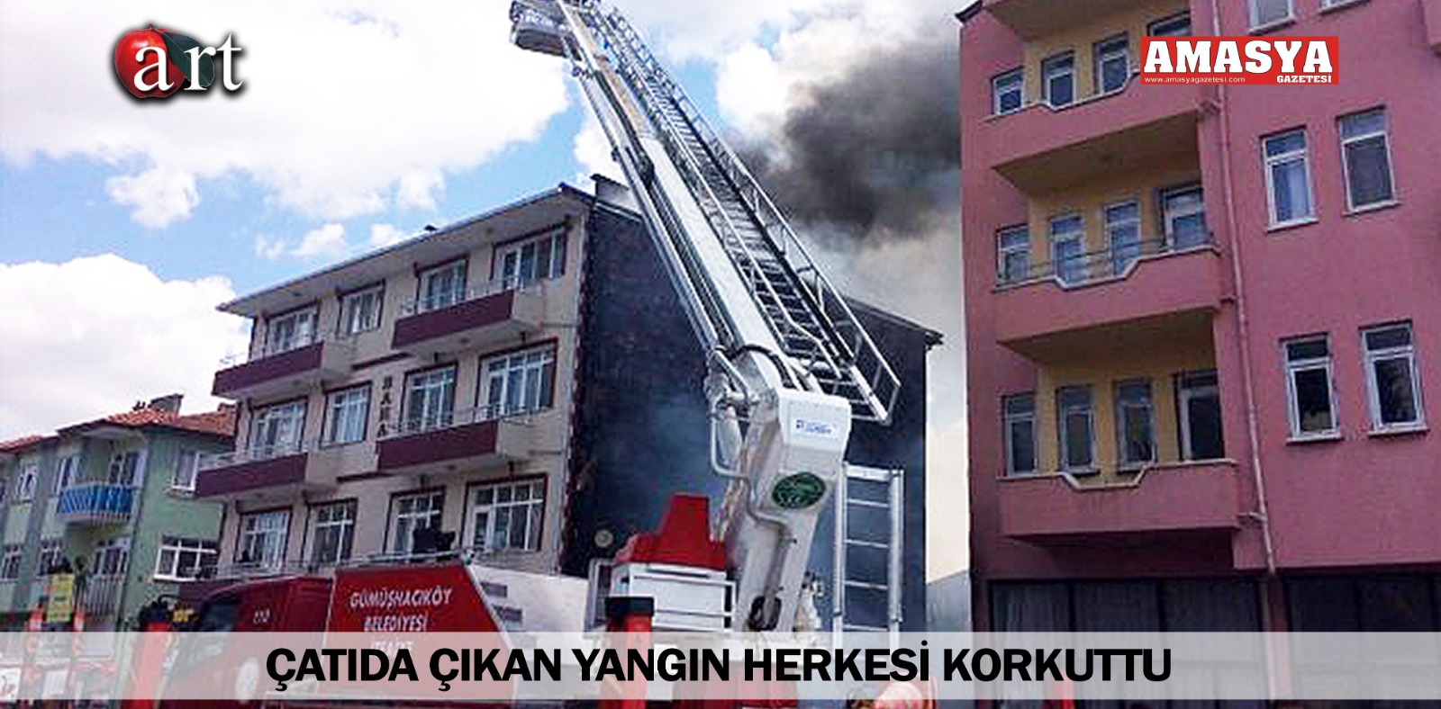 ÇATIDA ÇIKAN YANGIN HERKESİ KORKUTTU