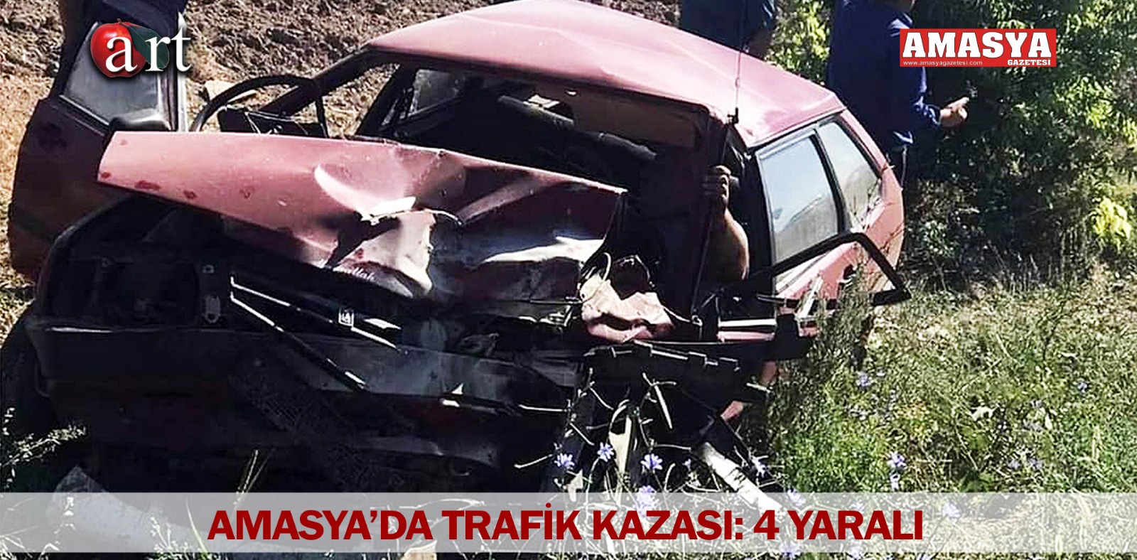 AMASYA’DA TRAFİK KAZASI: 4 YARALI