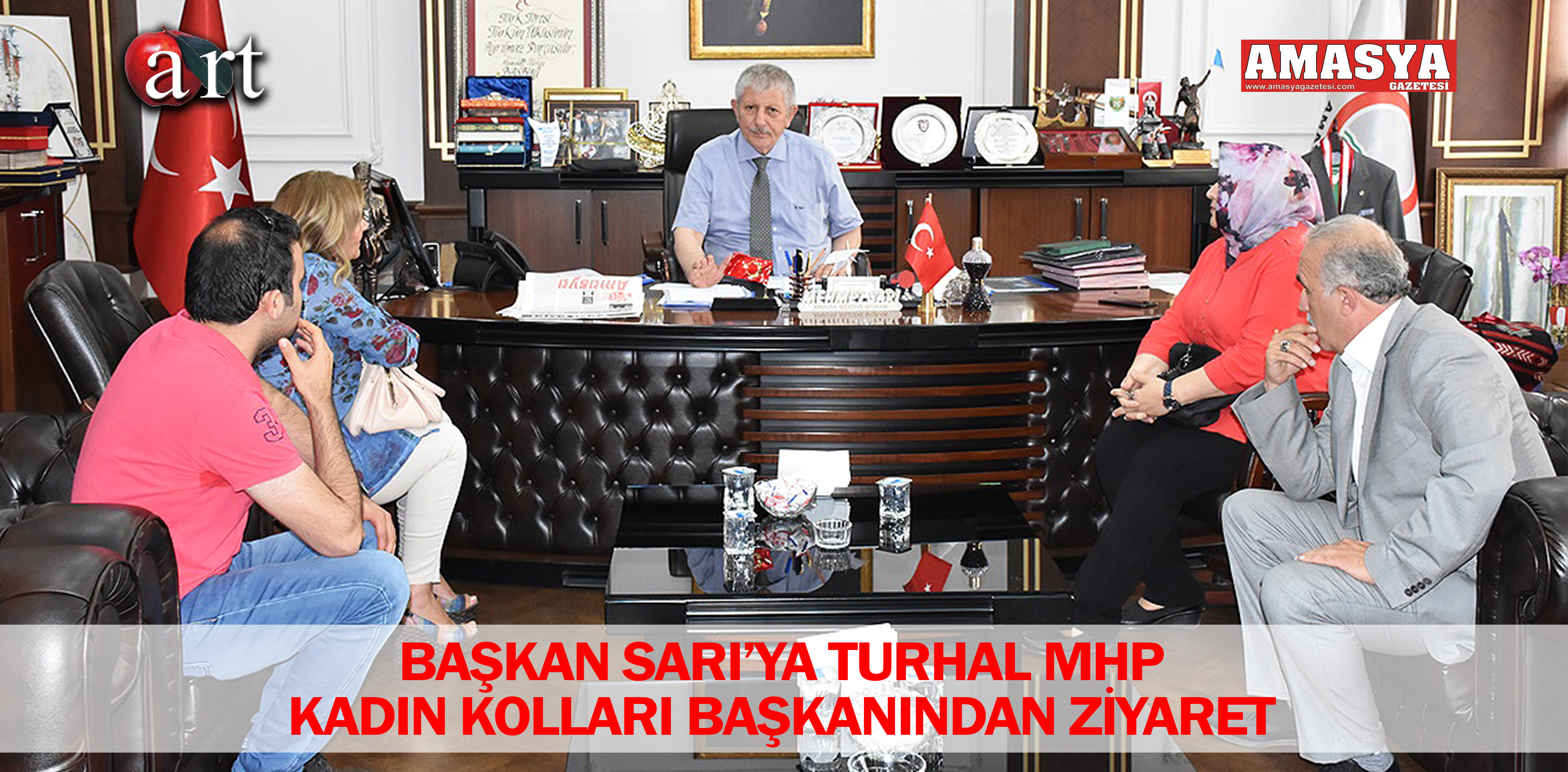 BAŞKAN SARI’YA TURHAL MHP KADIN KOLLARI BAŞKANINDAN ZİYARET