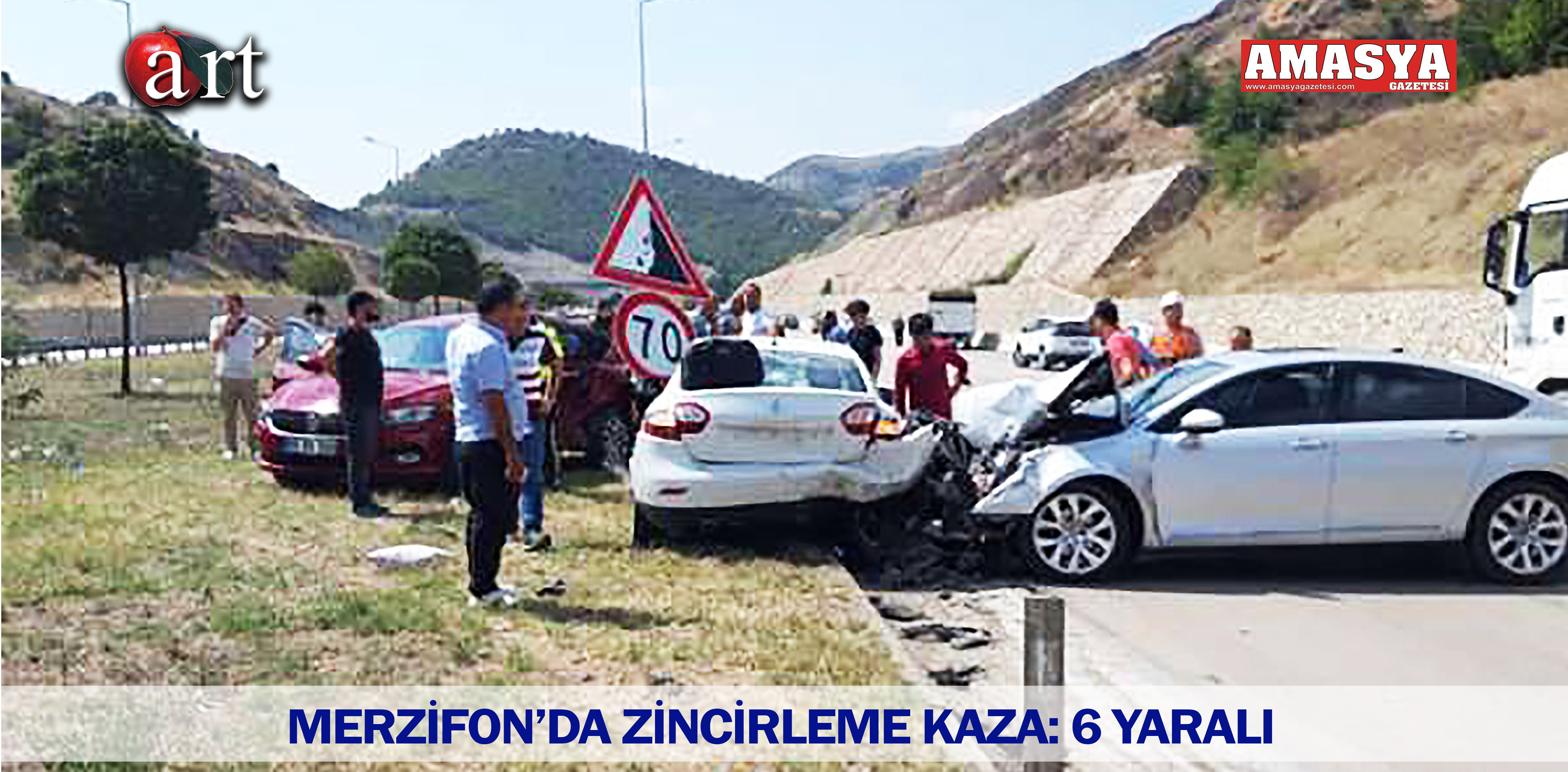 MERZİFON’DA ZİNCİRLEME KAZA: 6 YARALI