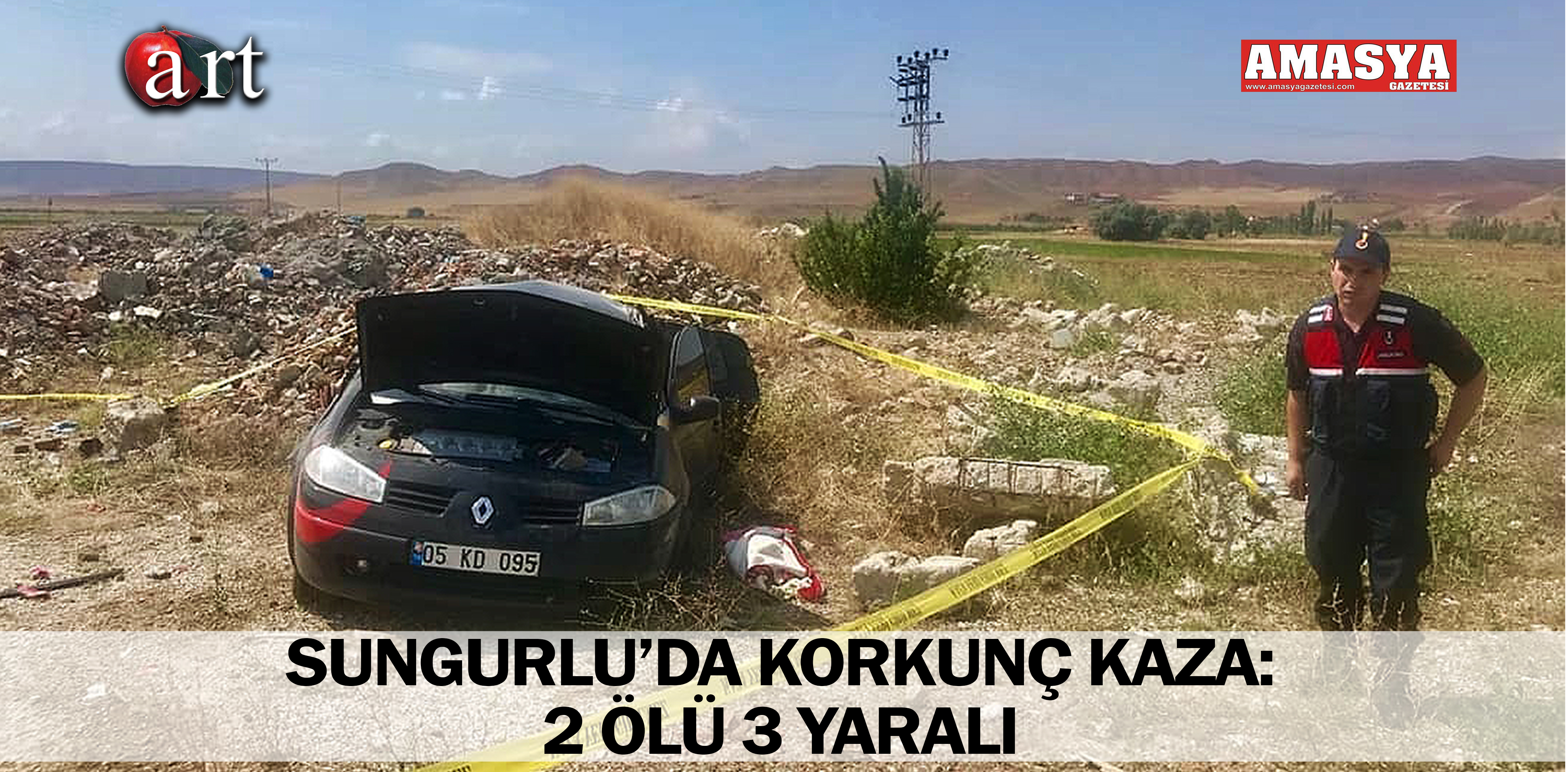 SUNGURLU’DA KORKUNÇ KAZA: 2 ÖLÜ 3 YARALI