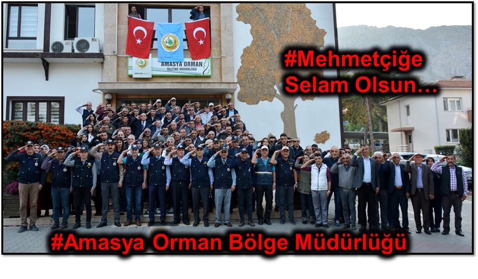 AMASYA ORMAN BÖLGE MÜDÜRLÜĞÜ ÇALIŞANLARI MEHMETÇİĞE SELAM GÖNDERDİ.