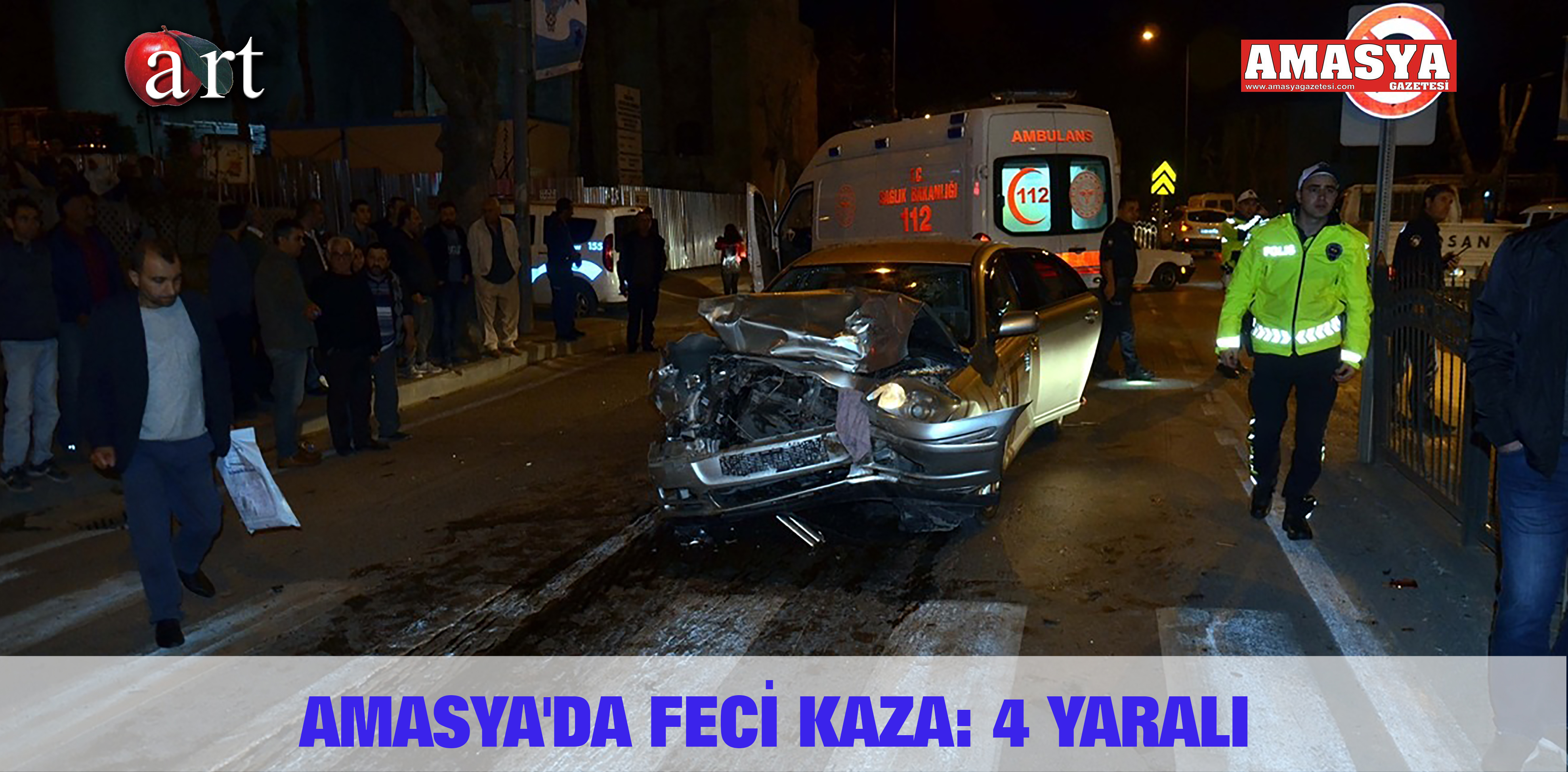 AMASYA’DA FECİ KAZA: 4 YARALI.