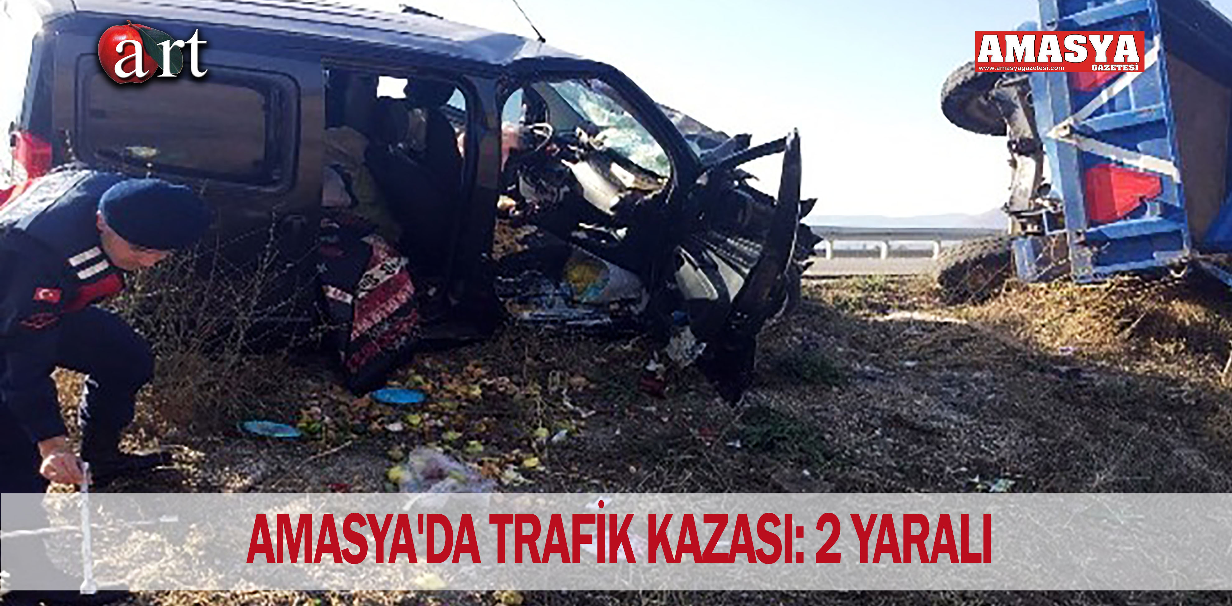 AMASYA’DA TRAFİK KAZASI: 2 YARALI