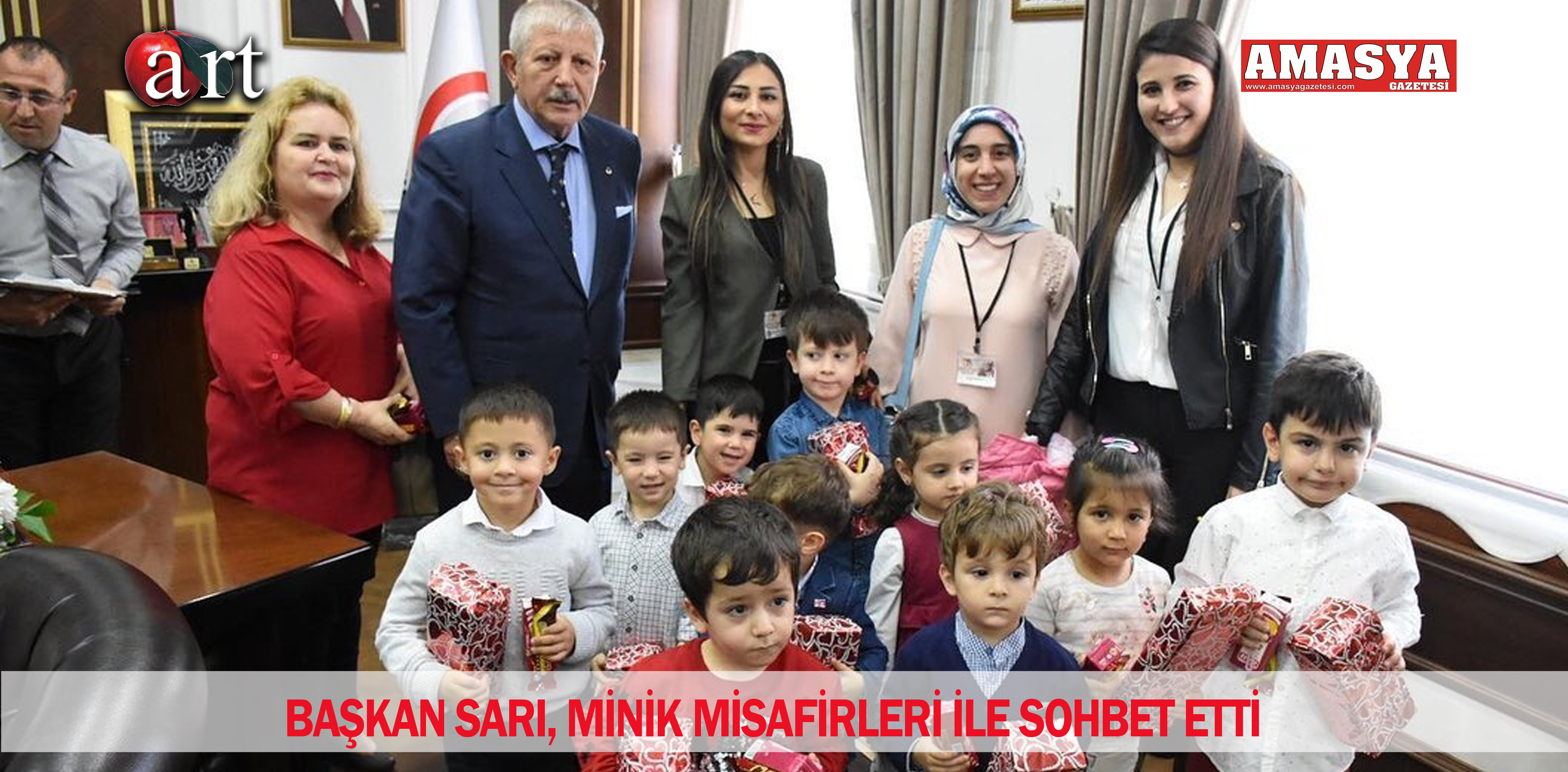 BAŞKAN SARI, MİNİK MİSAFİRLERİ İLE SOHBET ETTİ