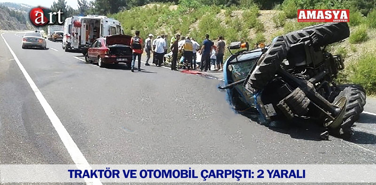 TRAKTÖR VE OTOMOBİL ÇARPIŞTI: 2 YARALI