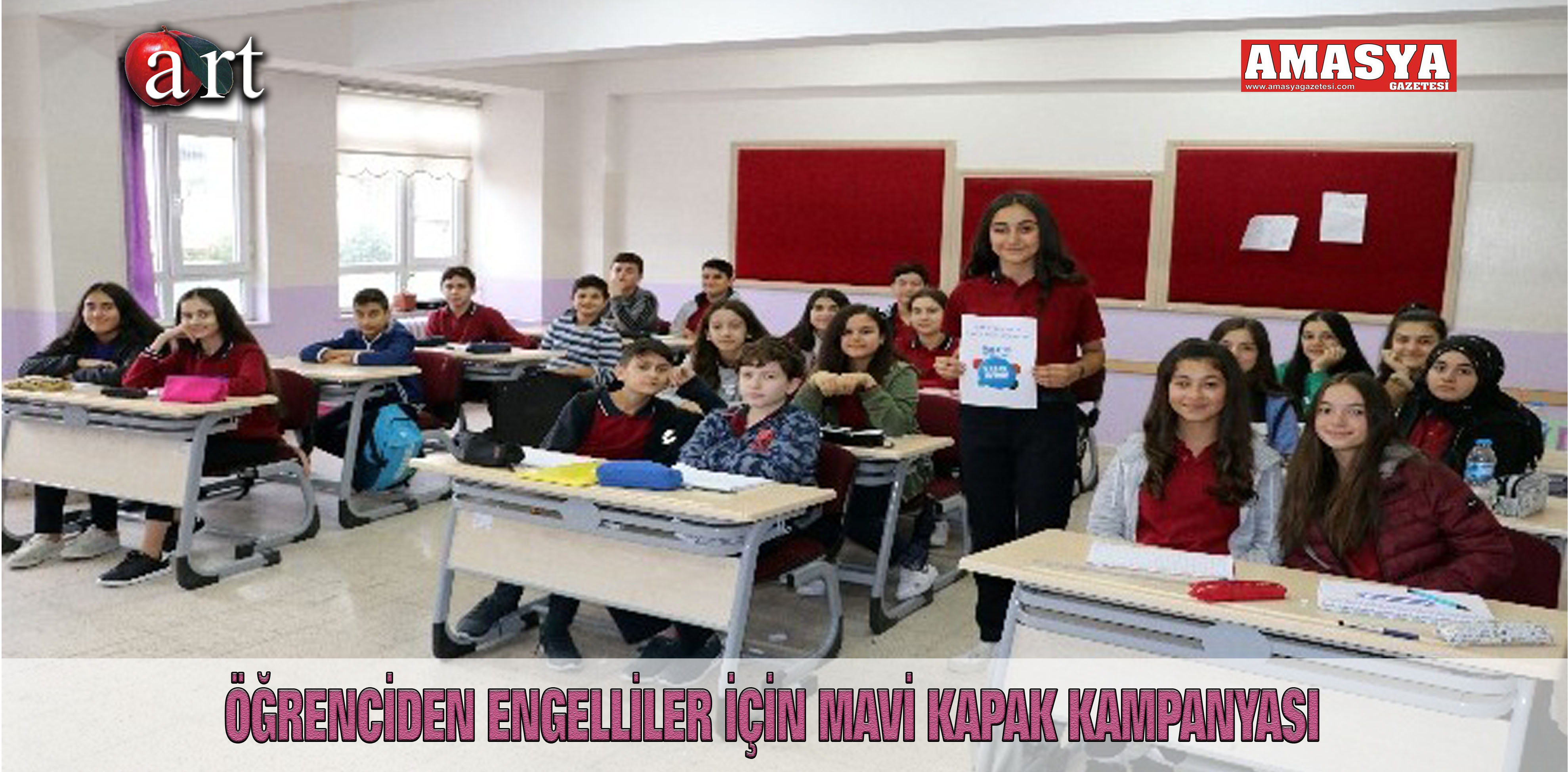 ÖĞRENCİDEN ENGELLİLER İÇİN MAVİ KAPAK KAMPANYASI