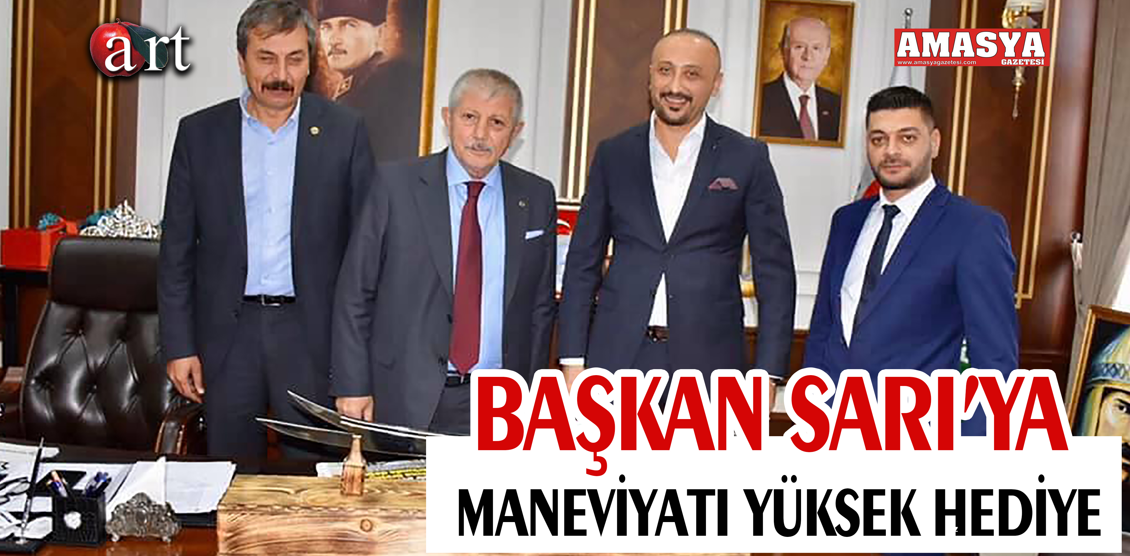 BAŞKAN SARI’YA MANEVİYATI YÜKSEK HEDİYE