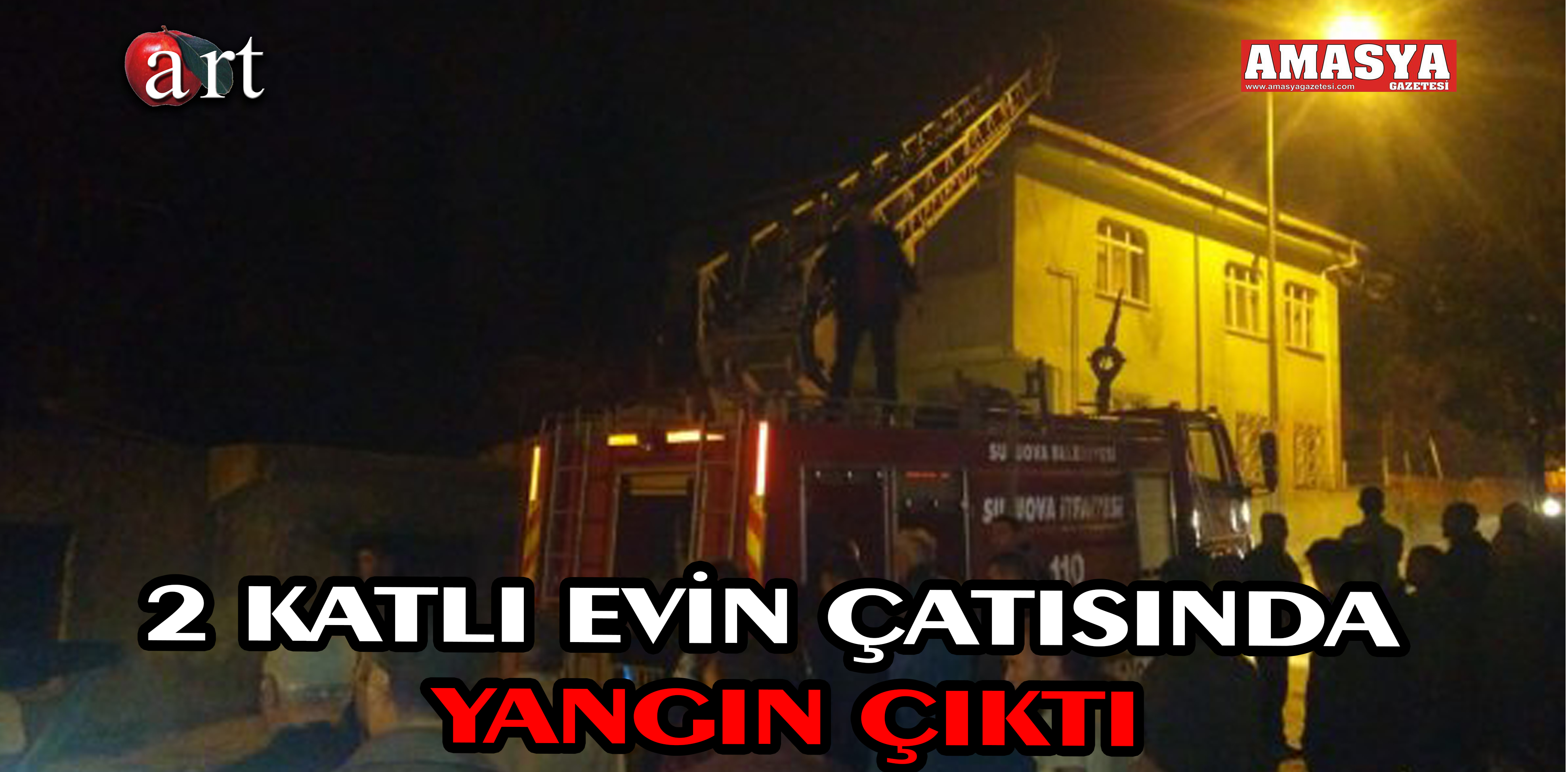 2 KATLI EVİN ÇATISINDA YANGIN ÇIKTI