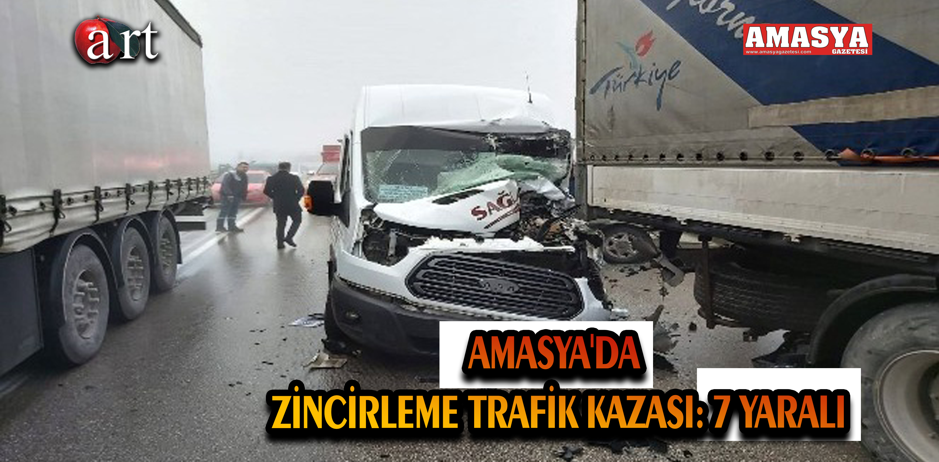 AMASYA’DA ZİNCİRLEME TRAFİK KAZASI: 7 YARALI