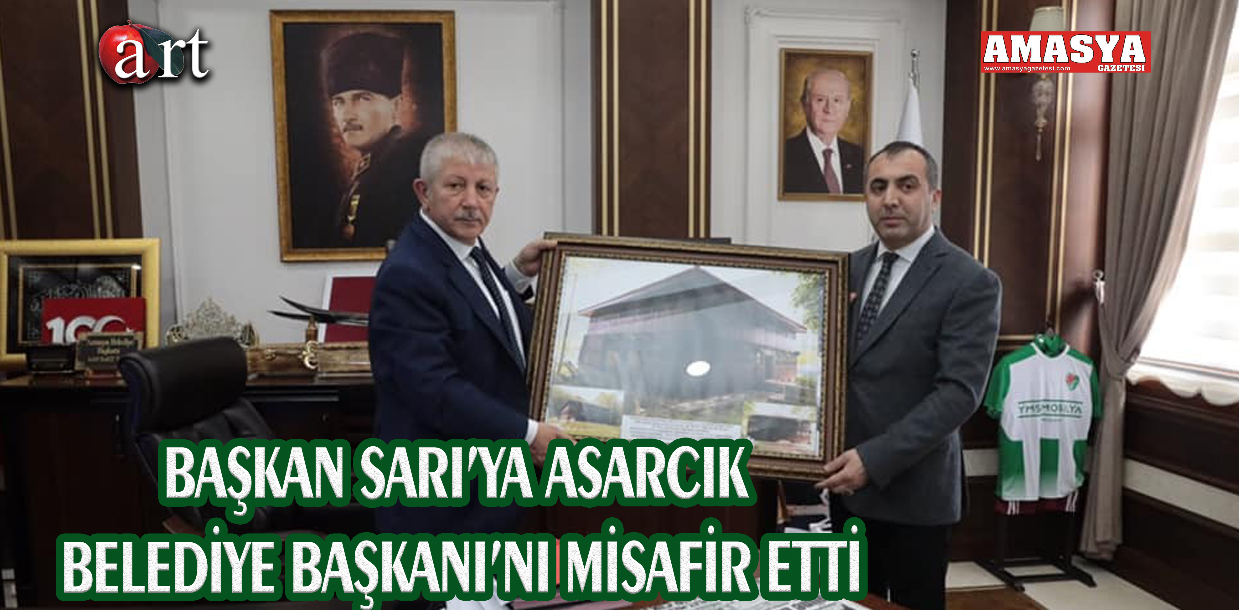 BAŞKAN SARI’YA ASARCIK BELEDİYE BAŞKANI’NI MİSAFİR ETTİ