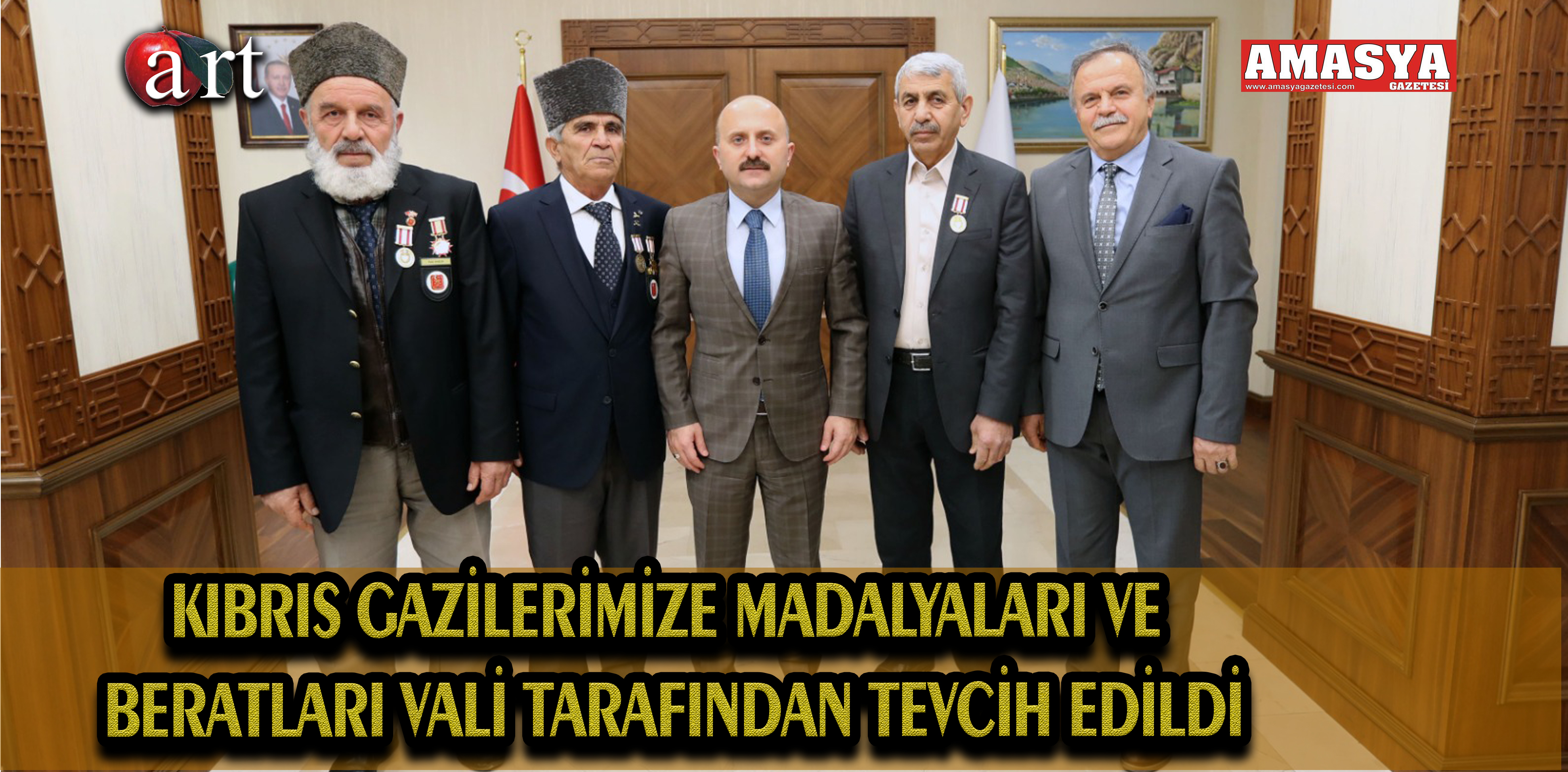 Kıbrıs gazilerimize MADALYALARI VE BERATLARI VALİ TARAFINDAN TEVCİH EDİLDİ