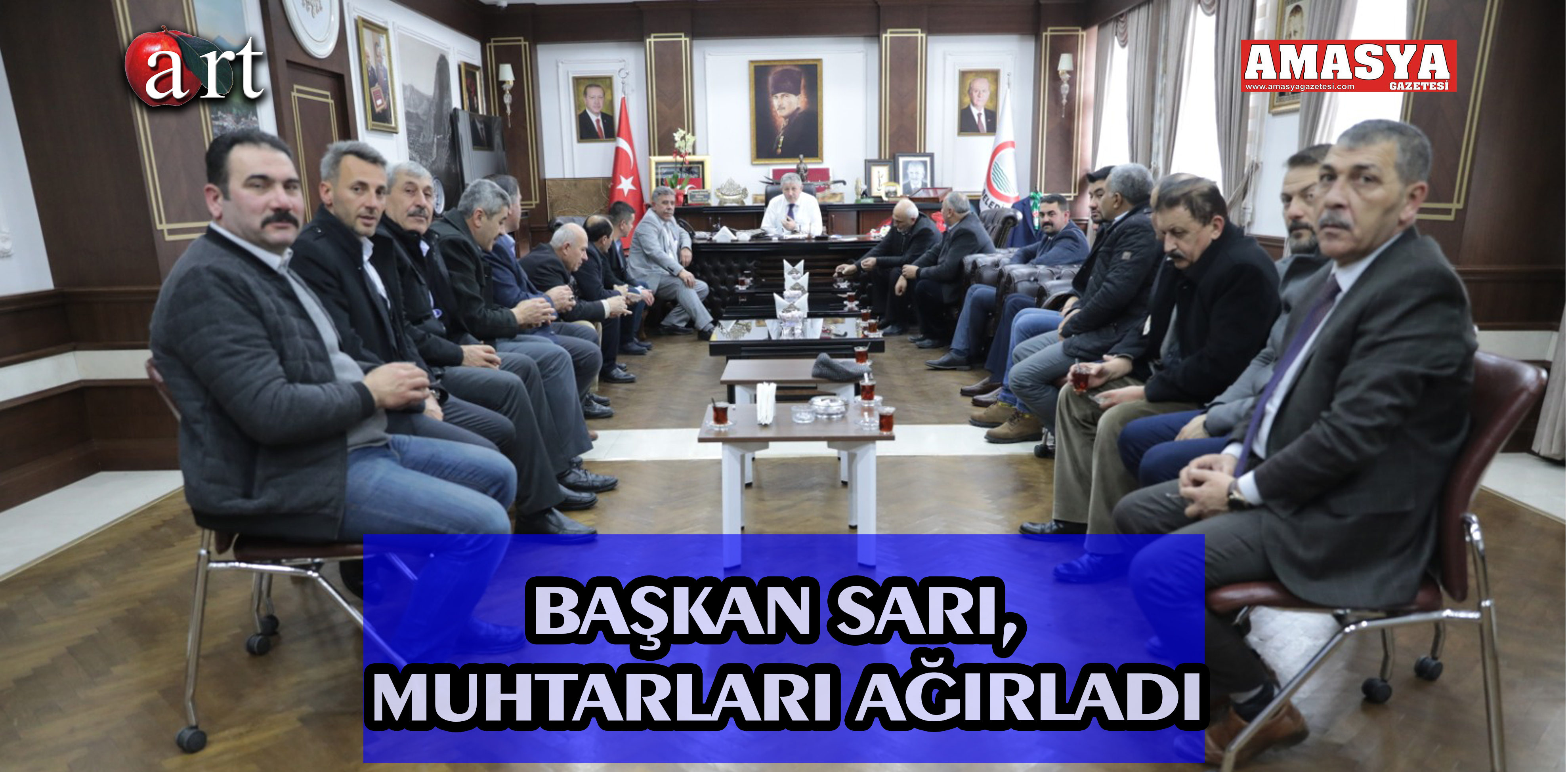 BAŞKAN SARI, MUHTARLARI AĞIRLADI