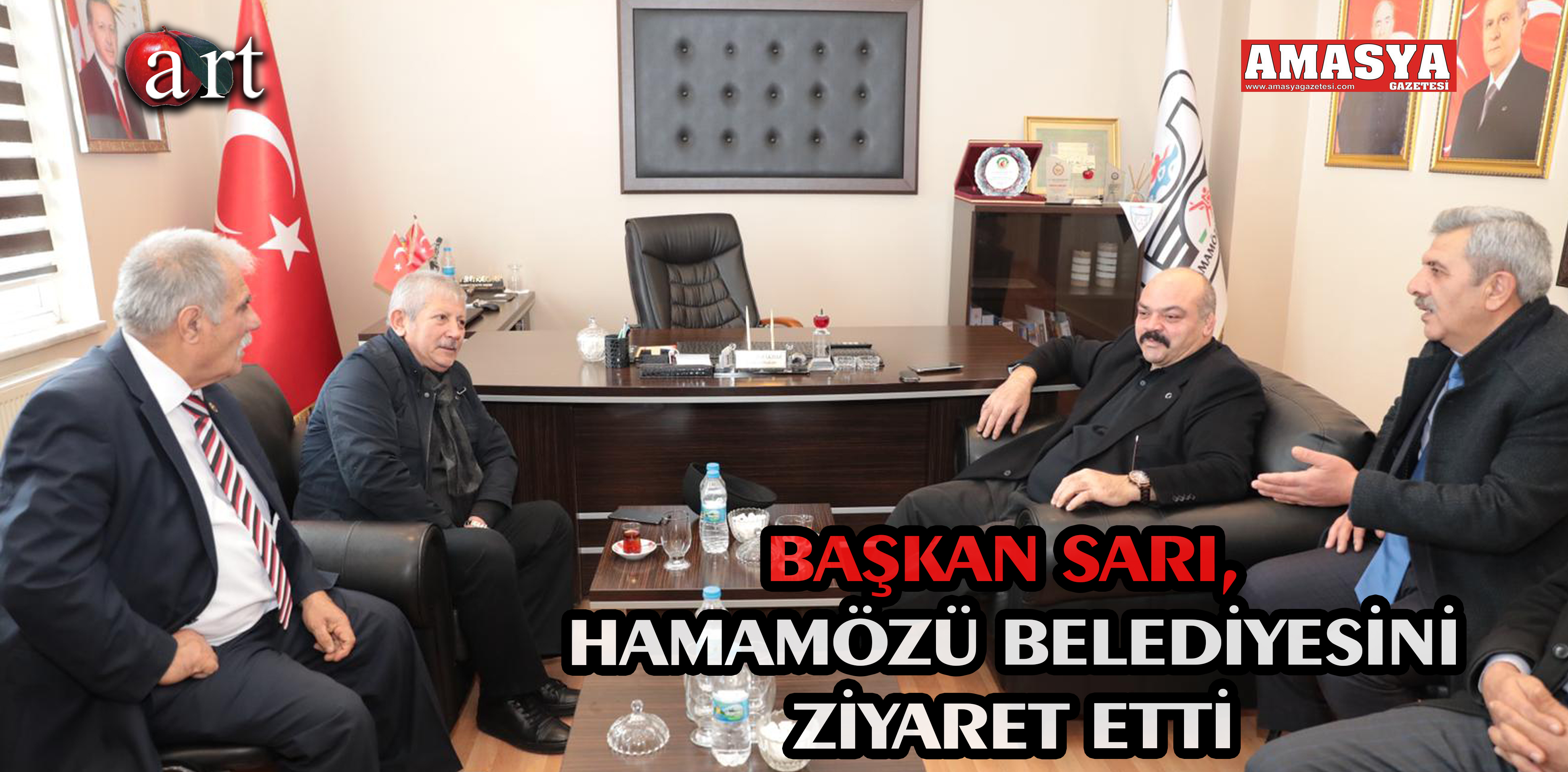 BAŞKAN SARI, HAMAMÖZÜ BELEDİYESİNİ ZİYARET ETTİ