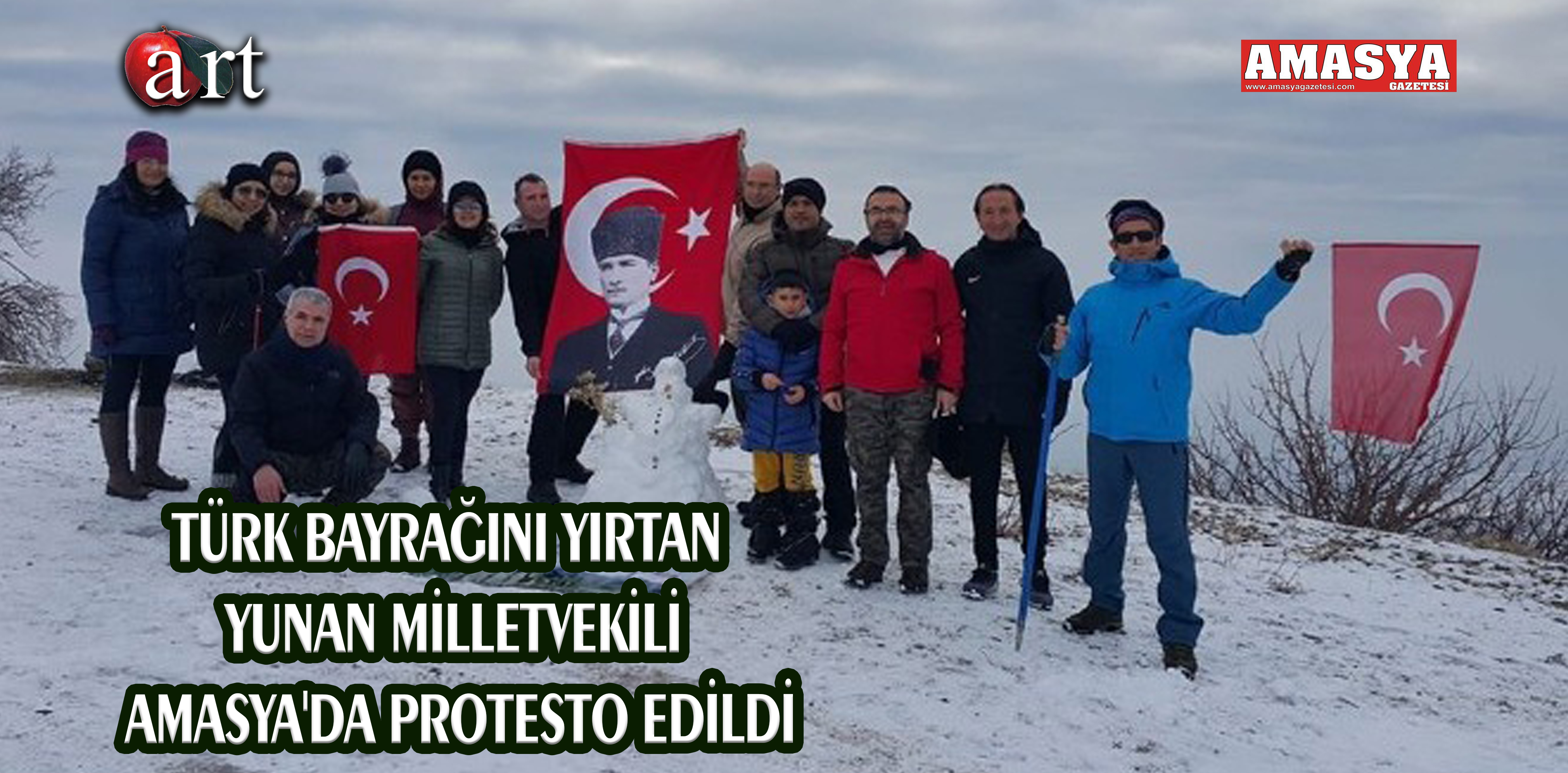 TÜRK BAYRAĞINI YIRTAN YUNAN MİLLETVEKİLİ AMASYA’DA PROTESTO EDİLDİ