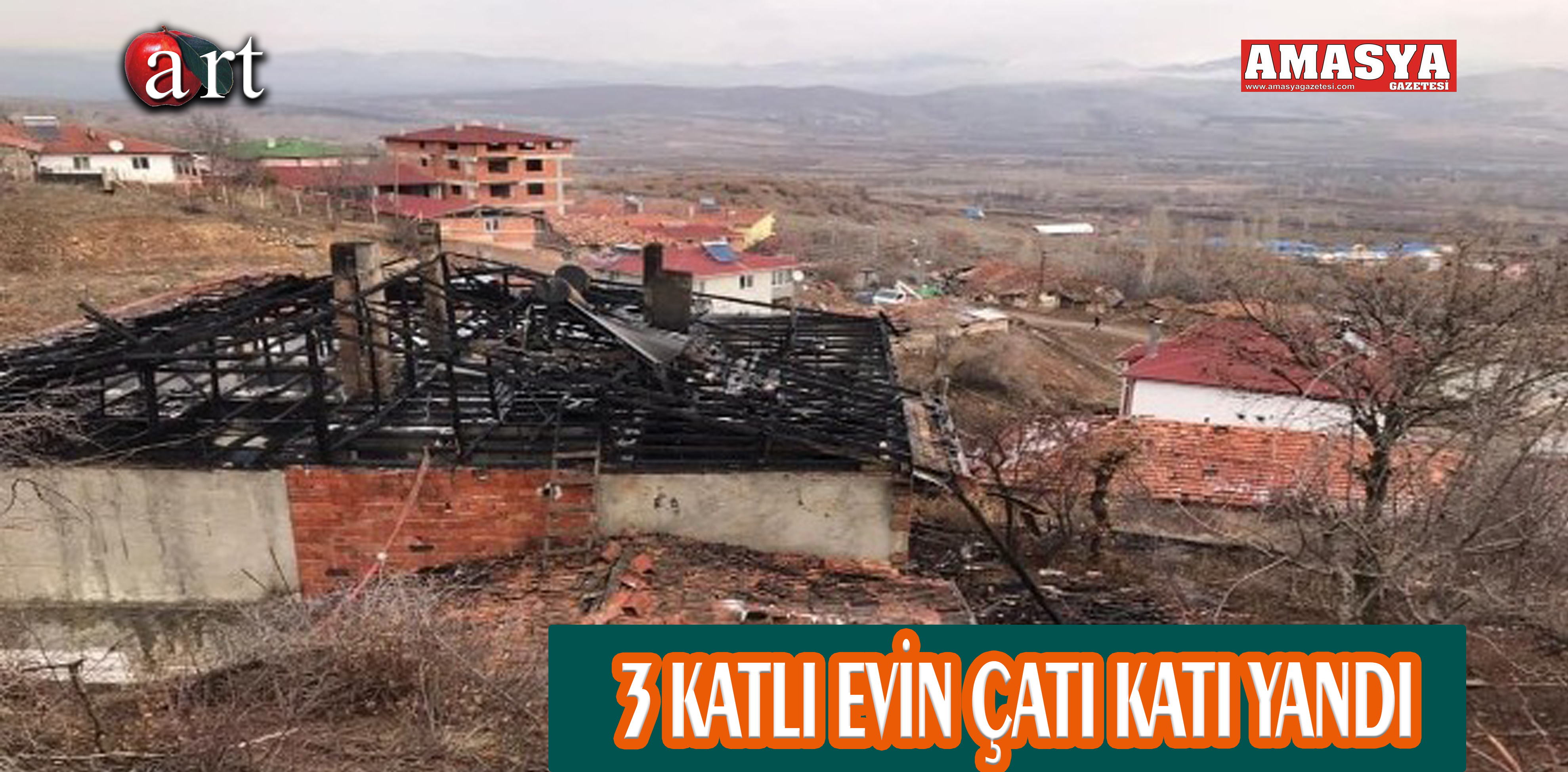 3 KATLI EVİN ÇATI KATI YANDI