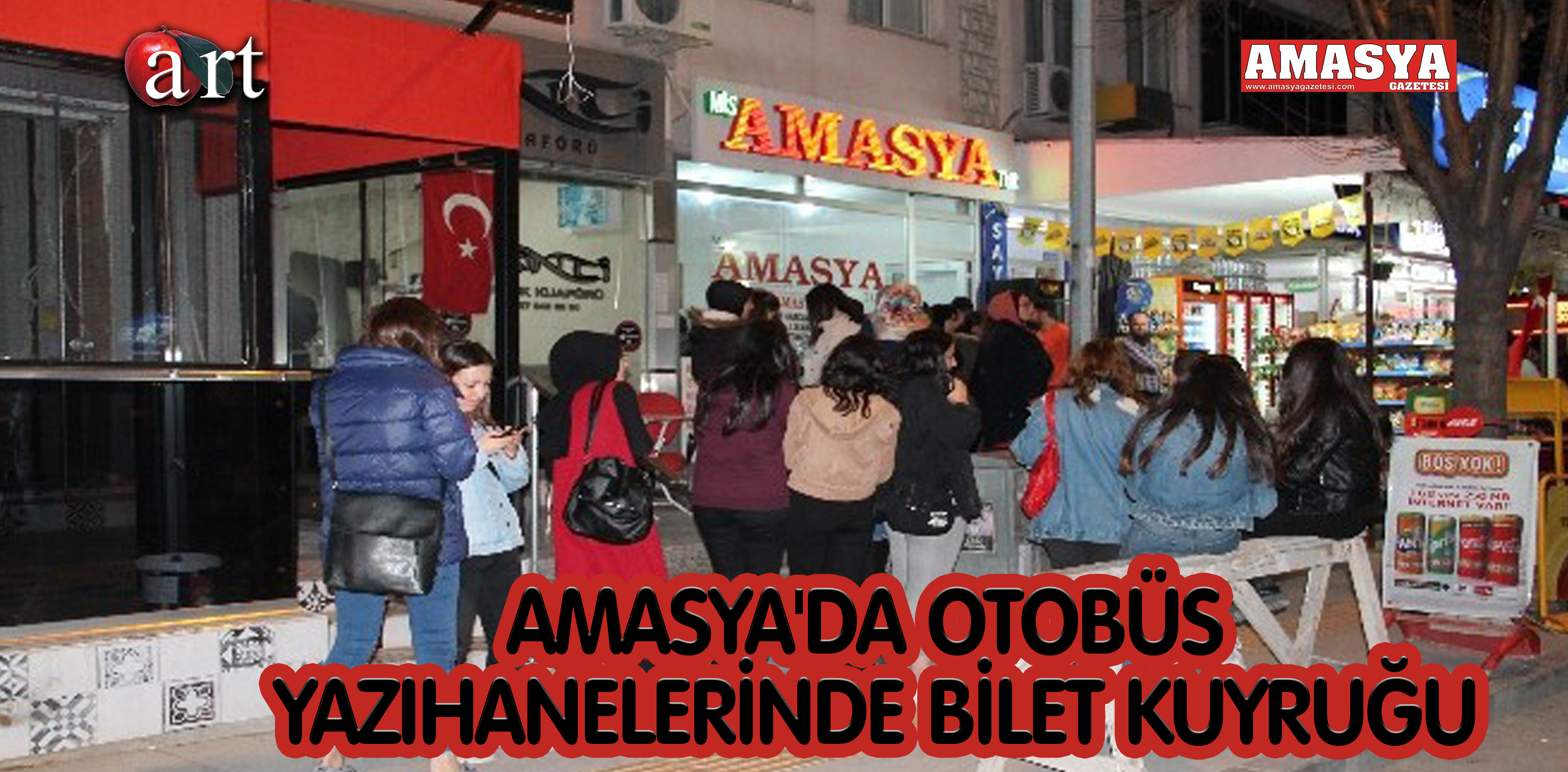 AMASYA’DA OTOBÜS YAZIHANELERİNDE BİLET KUYRUĞU