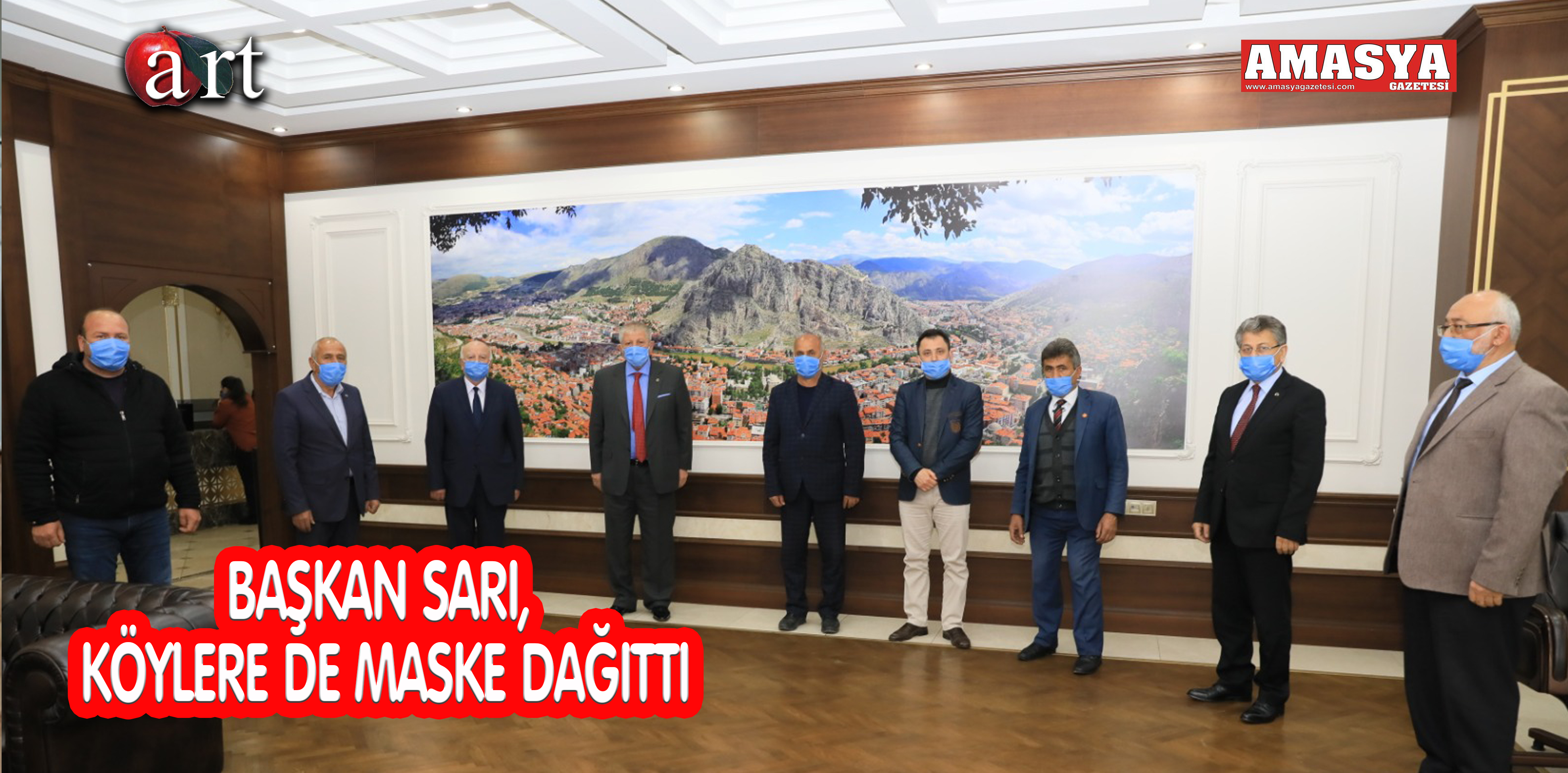 BAŞKAN SARI, KÖYLERE DE MASKE DAĞITTI