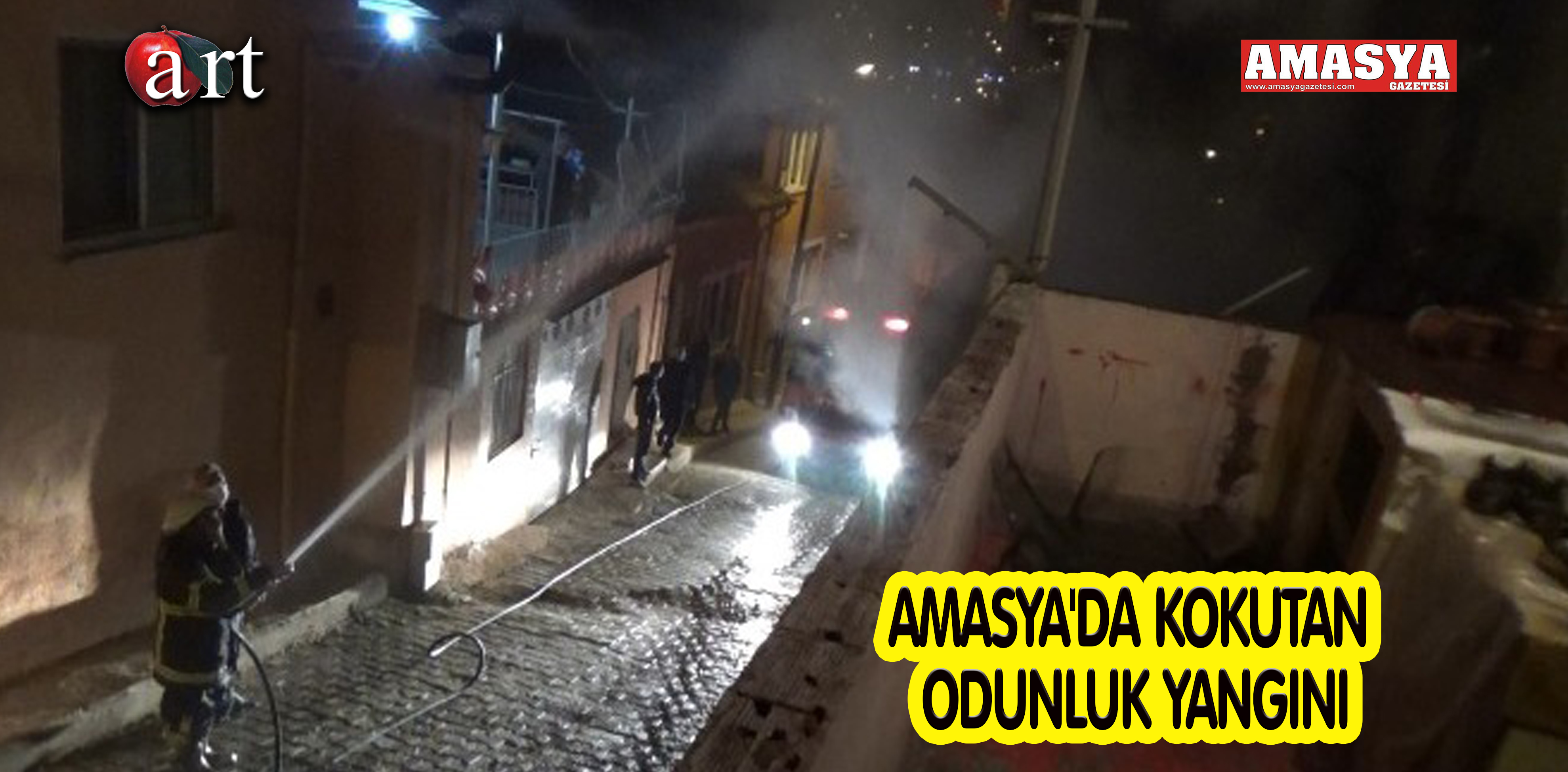 AMASYA’DA KOKUTAN ODUNLUK YANGINI