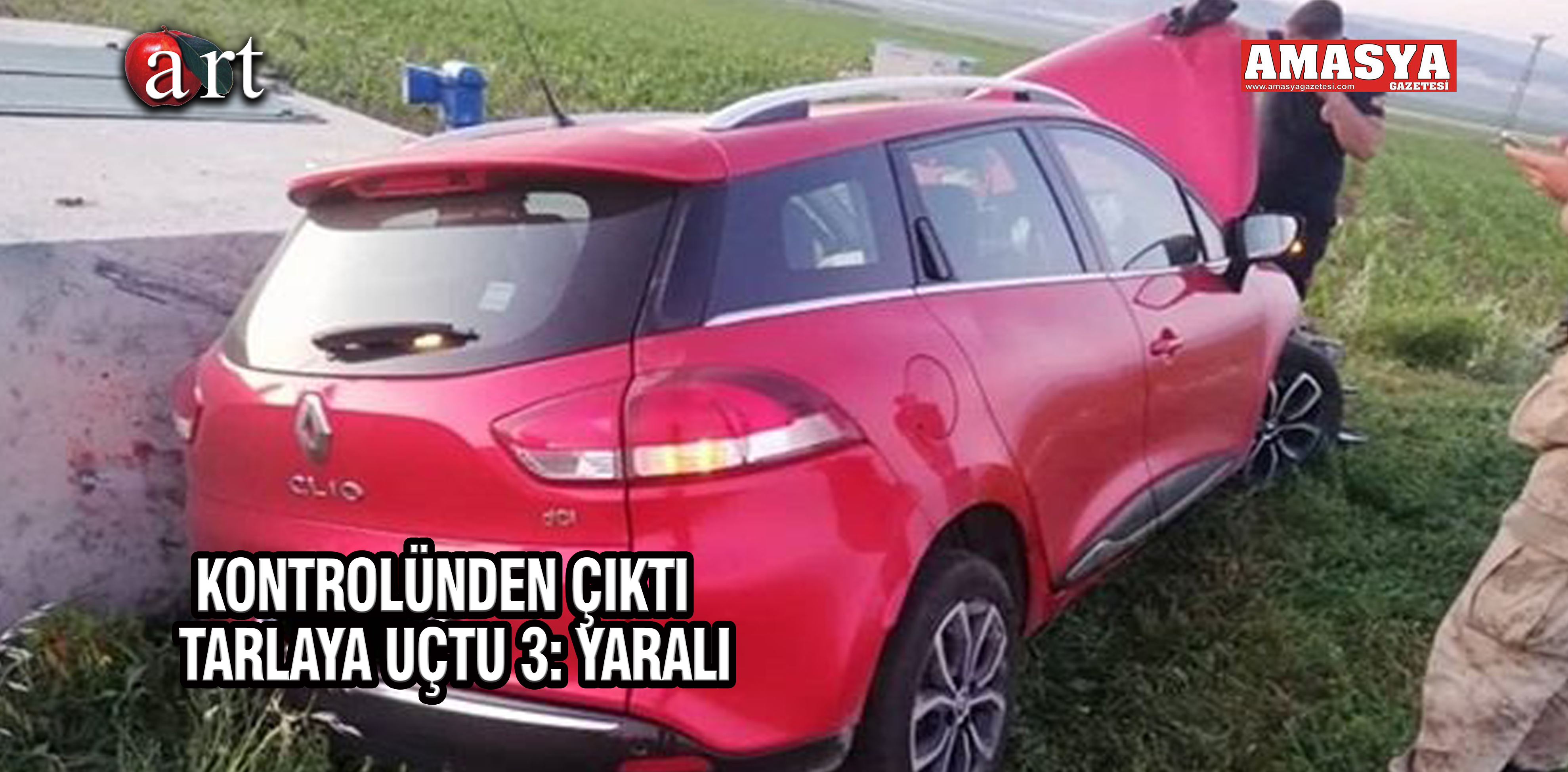 KONTROLÜN’DEN ÇIKTI TARLAYA UÇTU: 3 YARALI