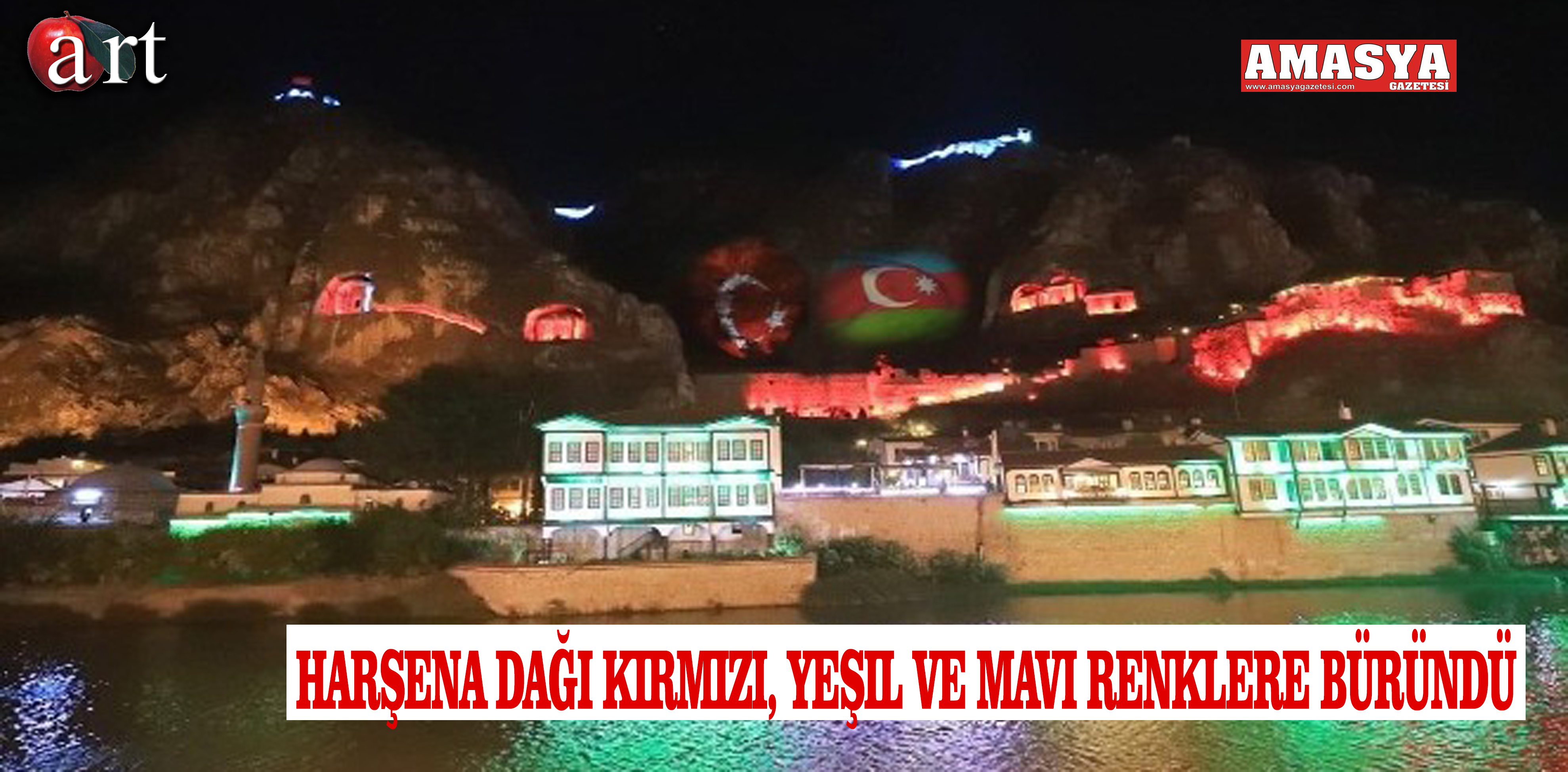 Harşena Dağı Kırmızı, Yeşil ve Mavi Renklere Büründü