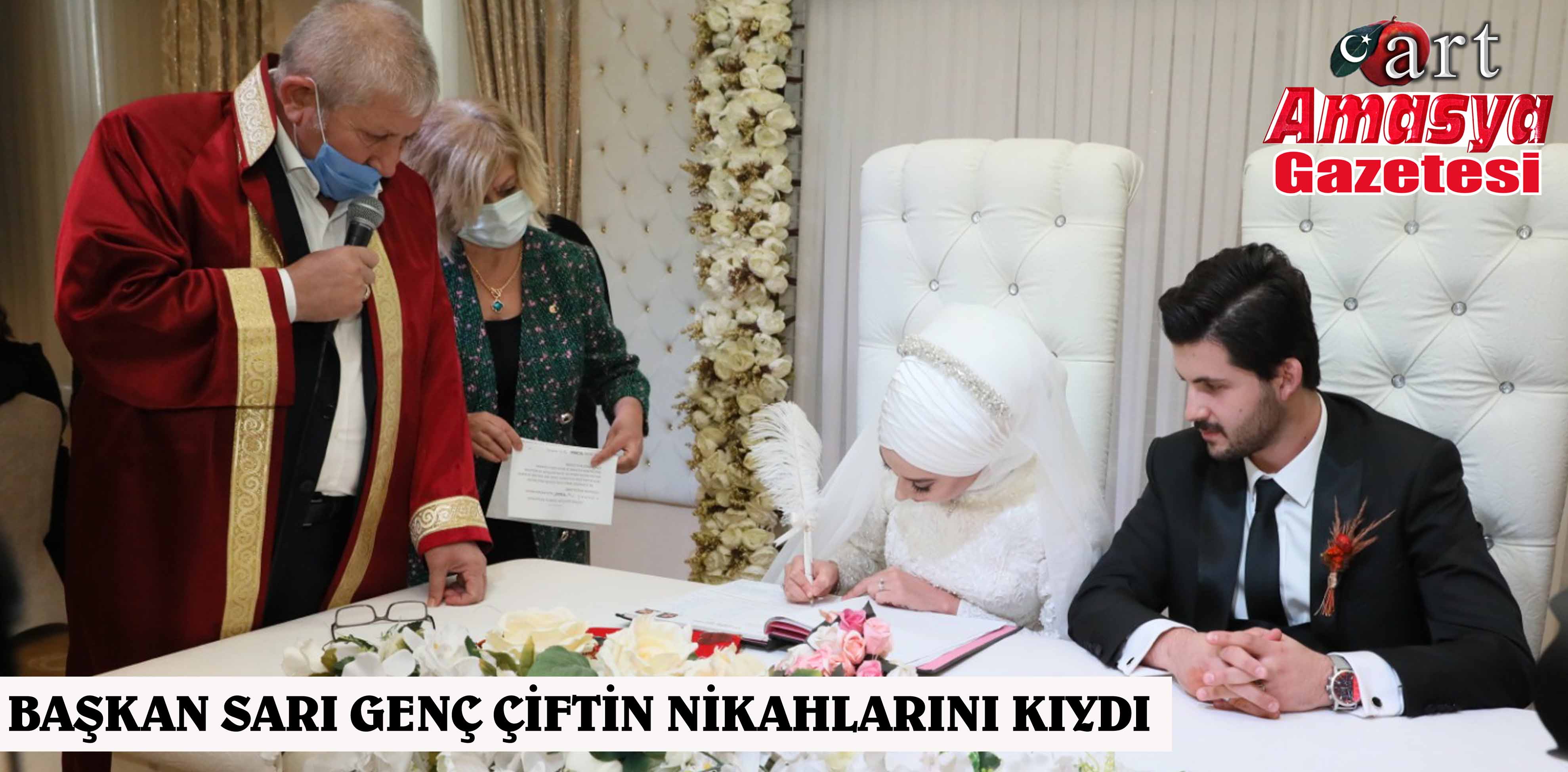 BAŞKAN SARI GENÇ ÇİFTİN NİKAHLARINI KIYDI