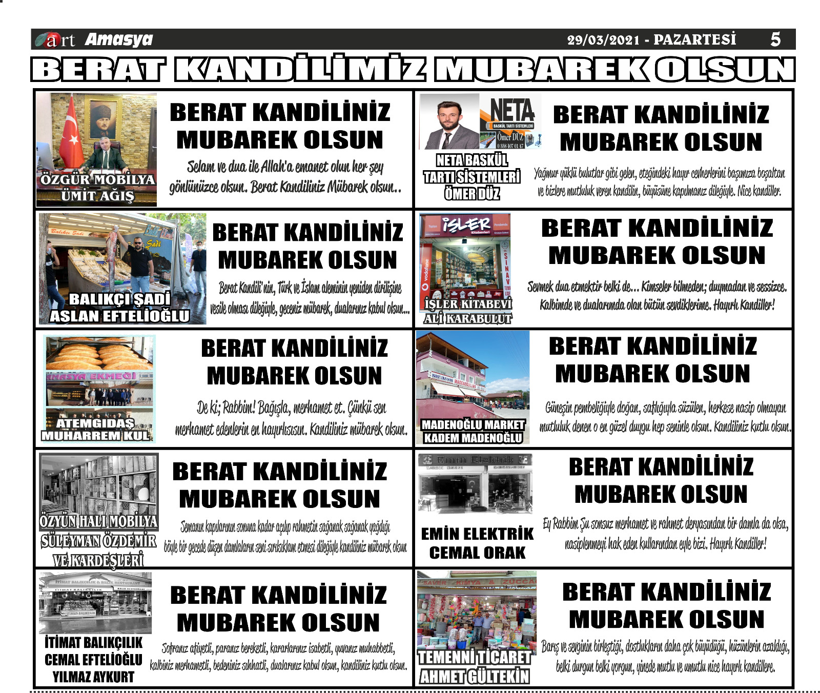 Berat Kandili Mesajları