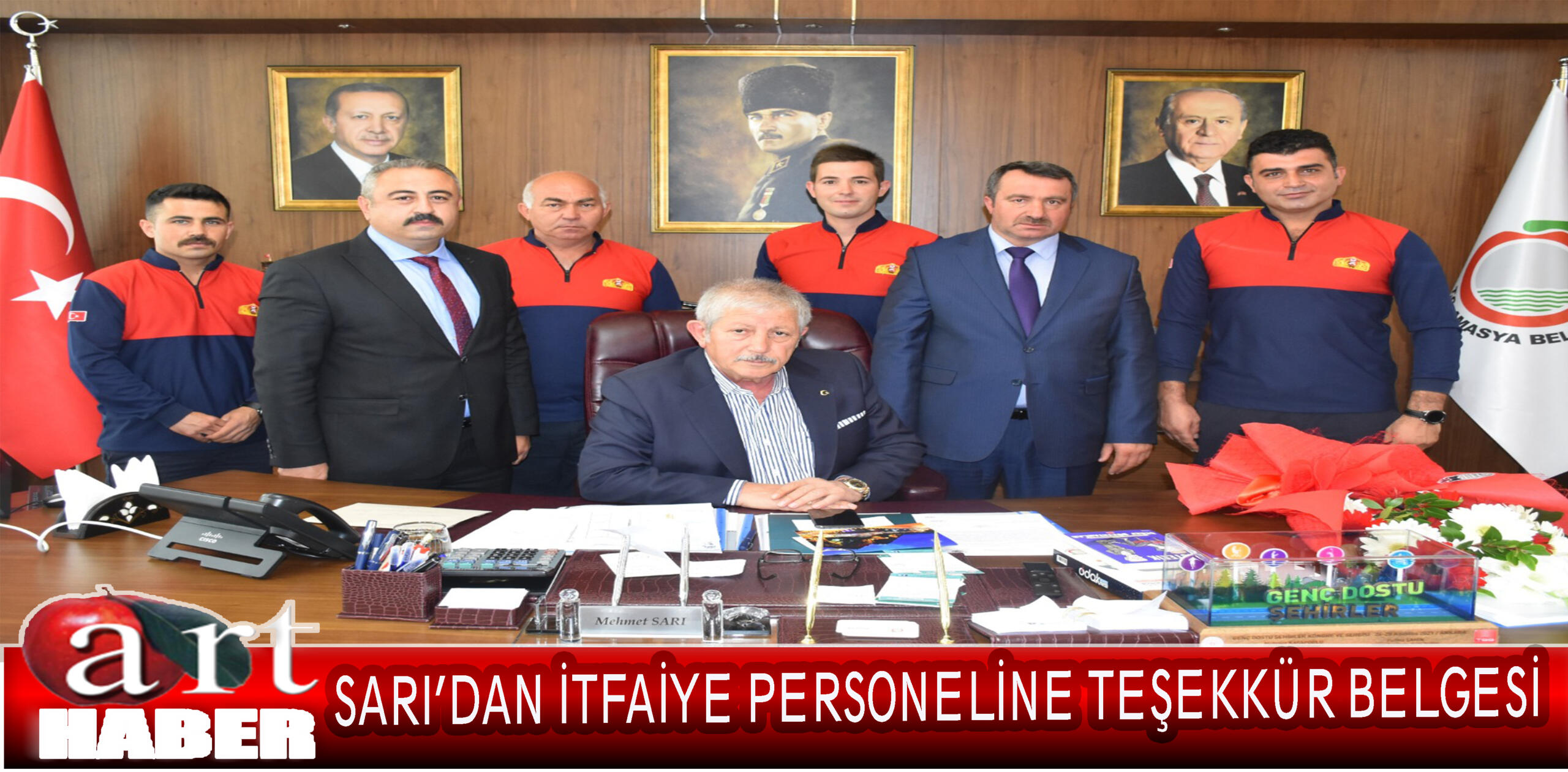 SARI’DAN İTFAİYE PERSONELİNE TEŞEKKÜR BELGESİ