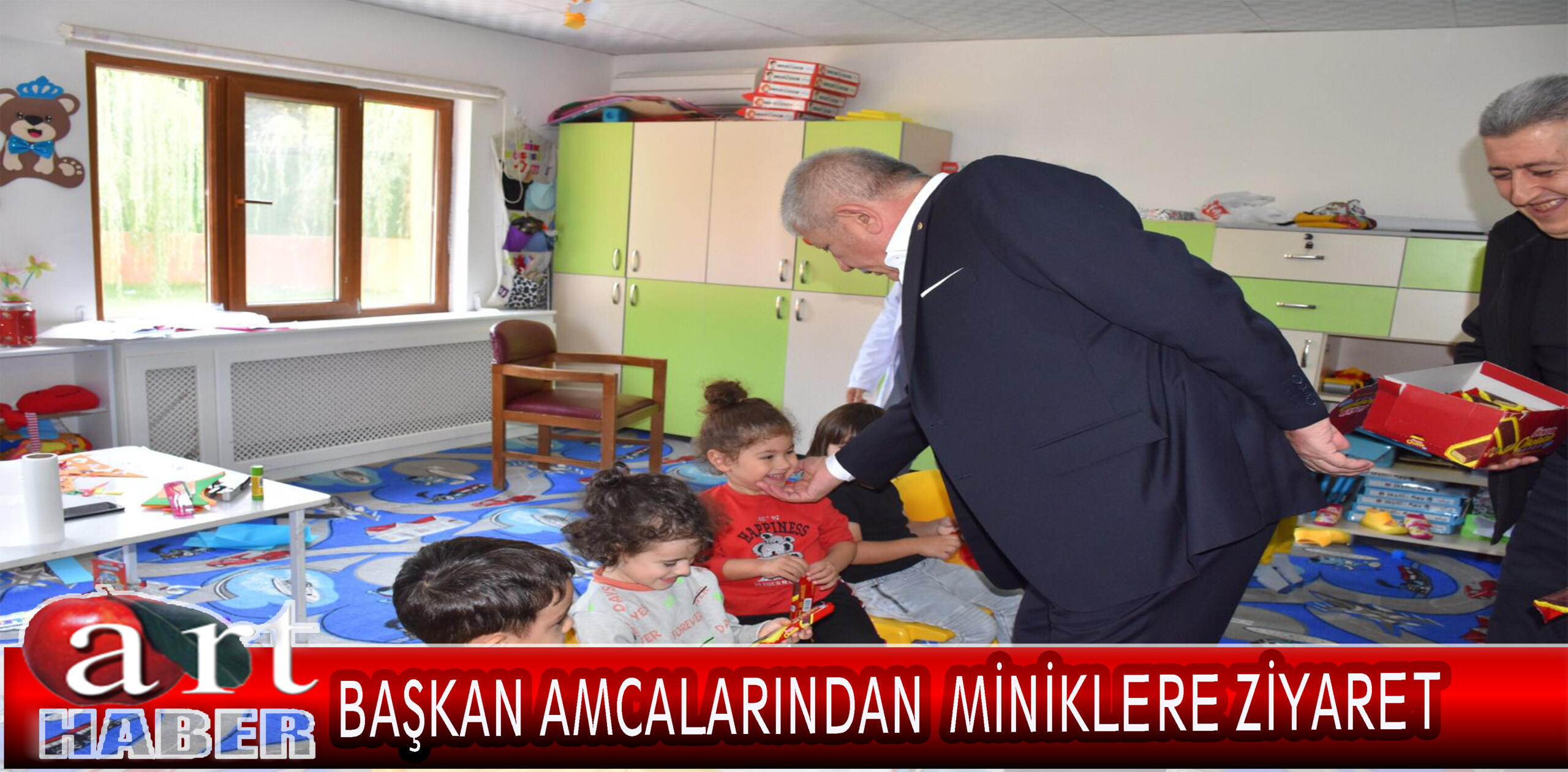 BAŞKAN AMCALARINDAN  MİNİKLERE ZİYARET